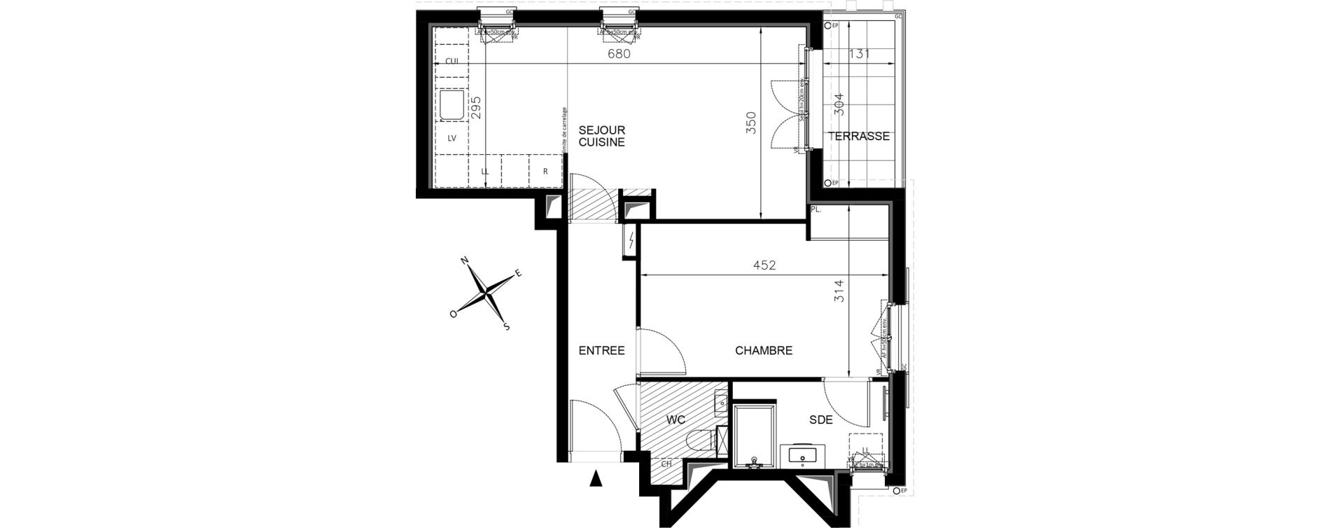 Appartement T2 de 47,11 m2 &agrave; Chennevi&egrave;res-Sur-Marne Centre