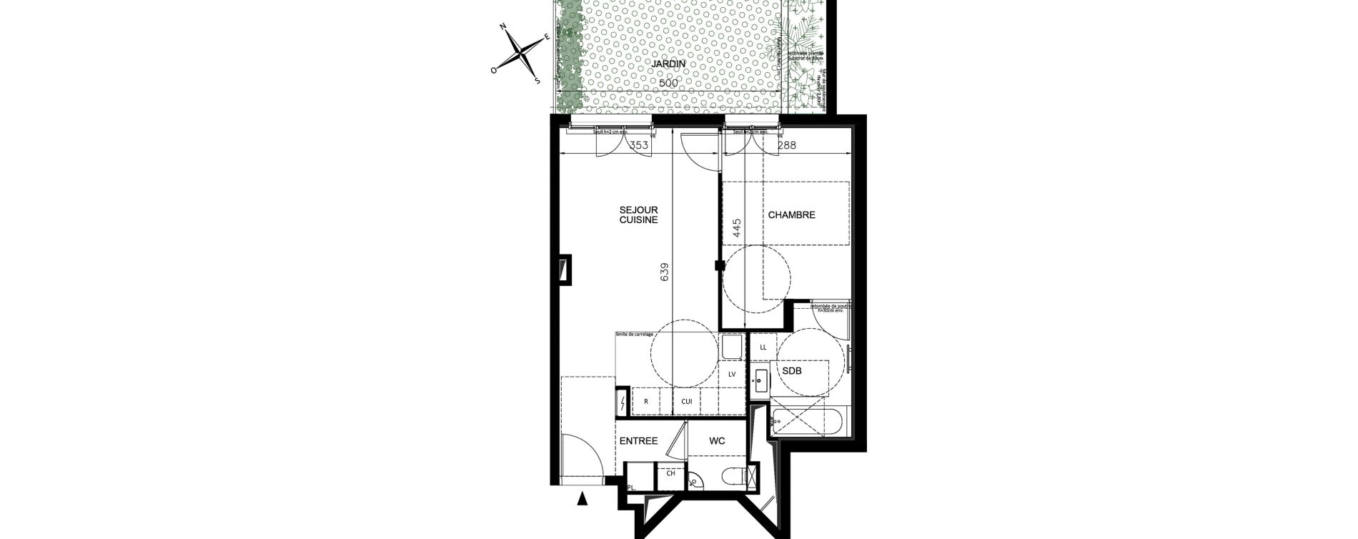 Appartement T2 de 46,85 m2 &agrave; Chennevi&egrave;res-Sur-Marne Centre