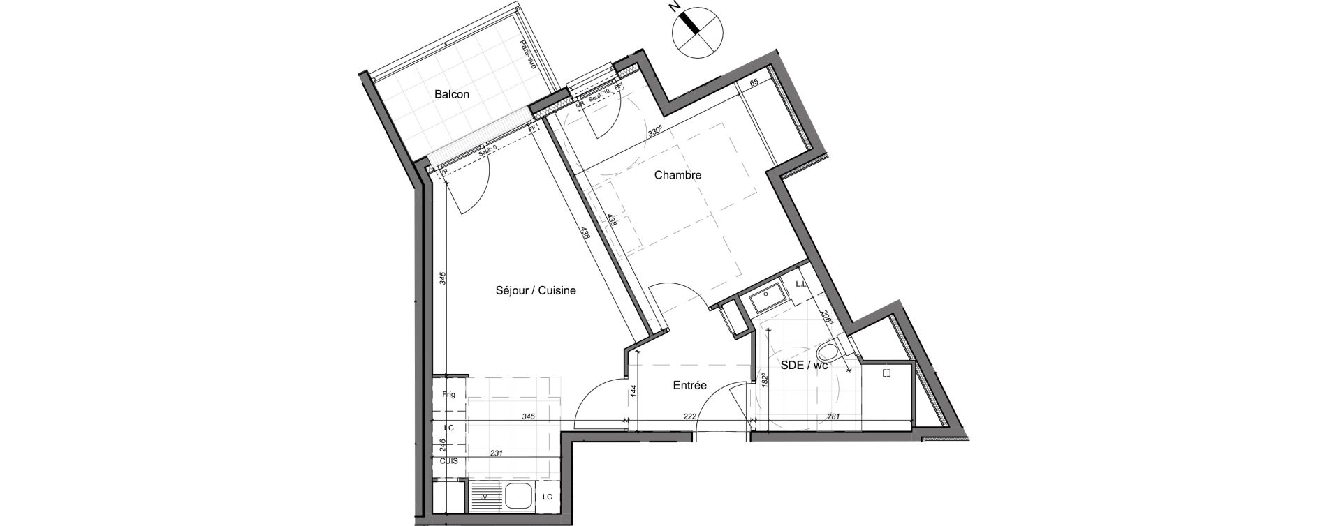 Appartement T2 de 43,45 m2 &agrave; Chennevi&egrave;res-Sur-Marne Paris - chennevi&egrave;res