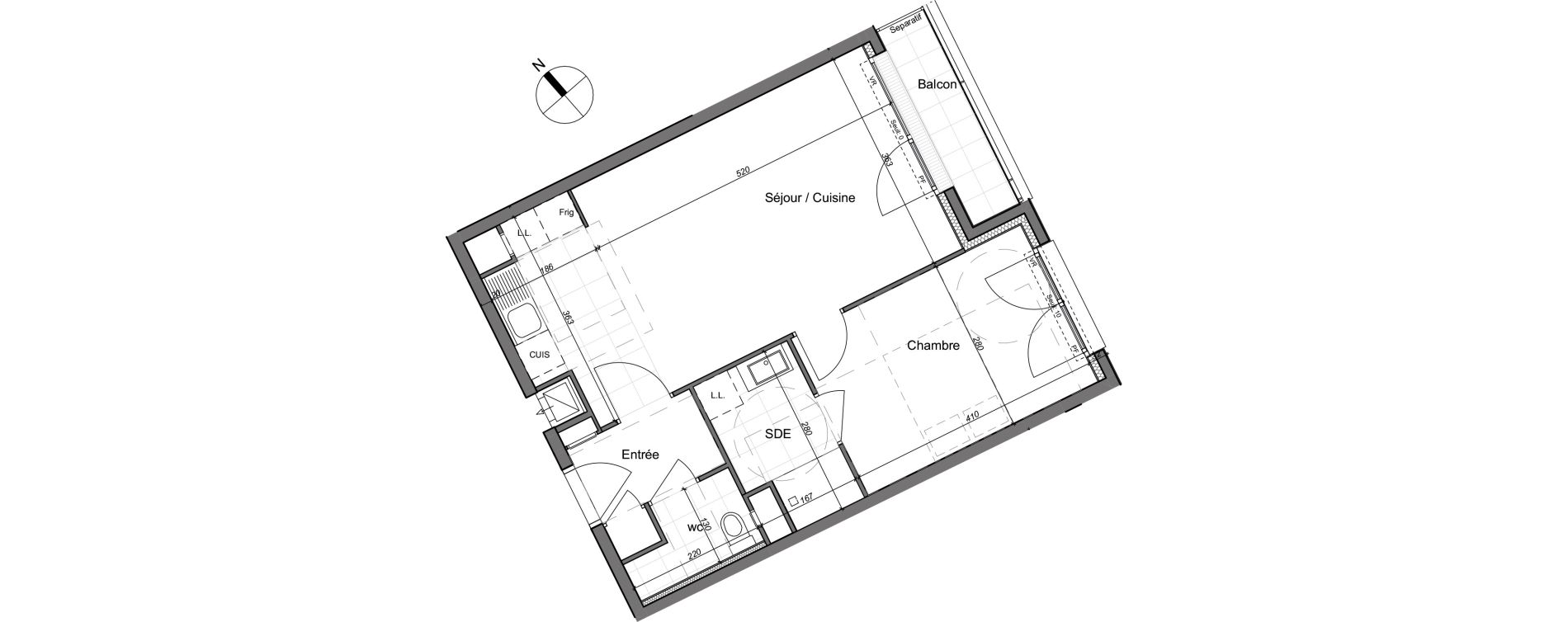 Appartement T2 de 46,16 m2 &agrave; Chennevi&egrave;res-Sur-Marne Paris - chennevi&egrave;res