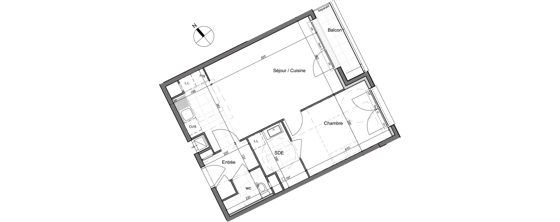 Appartement T2 de 46,16 m2 &agrave; Chennevi&egrave;res-Sur-Marne Paris - chennevi&egrave;res