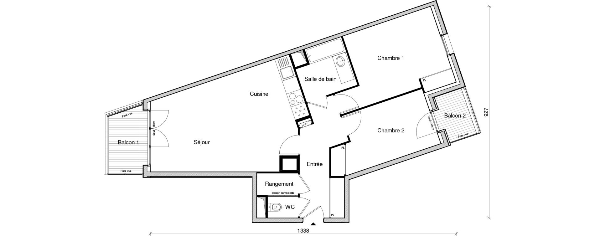 Appartement T3 de 68,73 m2 &agrave; Chennevi&egrave;res-Sur-Marne Paris - chennevi&egrave;res