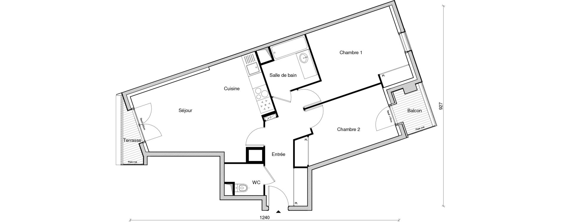 Appartement T3 de 63,34 m2 &agrave; Chennevi&egrave;res-Sur-Marne Paris - chennevi&egrave;res