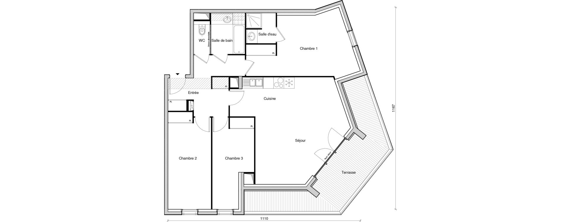 Appartement T4 de 95,48 m2 &agrave; Chennevi&egrave;res-Sur-Marne Paris - chennevi&egrave;res