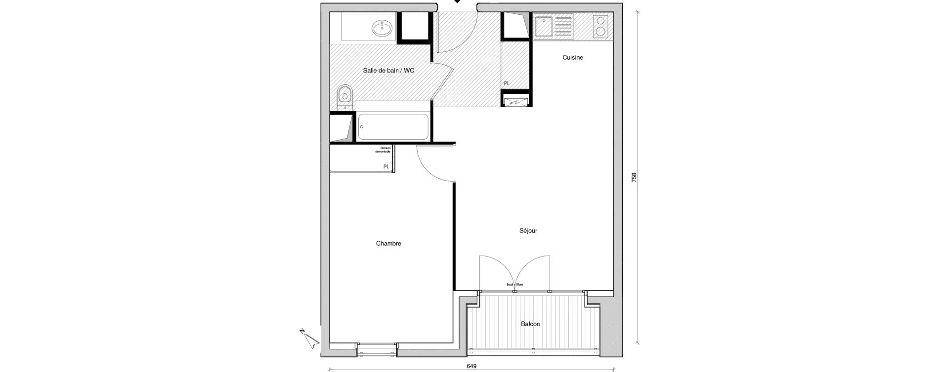 Appartement T2 de 42,47 m2 &agrave; Chennevi&egrave;res-Sur-Marne Paris - chennevi&egrave;res