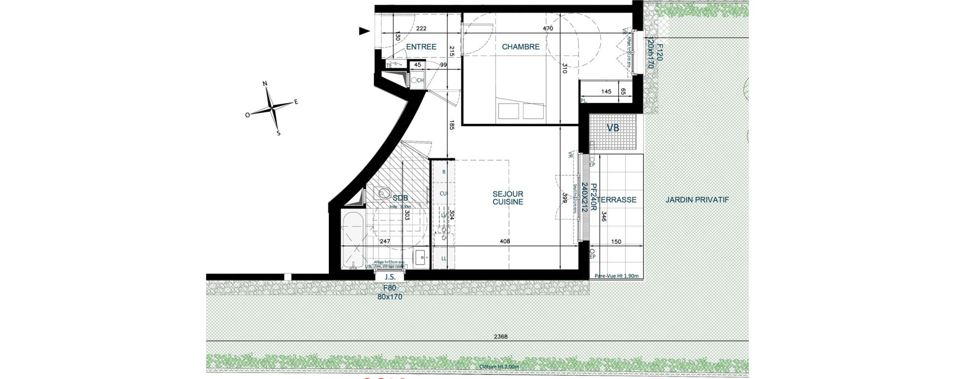 Appartement T2 de 42,00 m2 &agrave; Chennevi&egrave;res-Sur-Marne Paris - chennevi&egrave;res