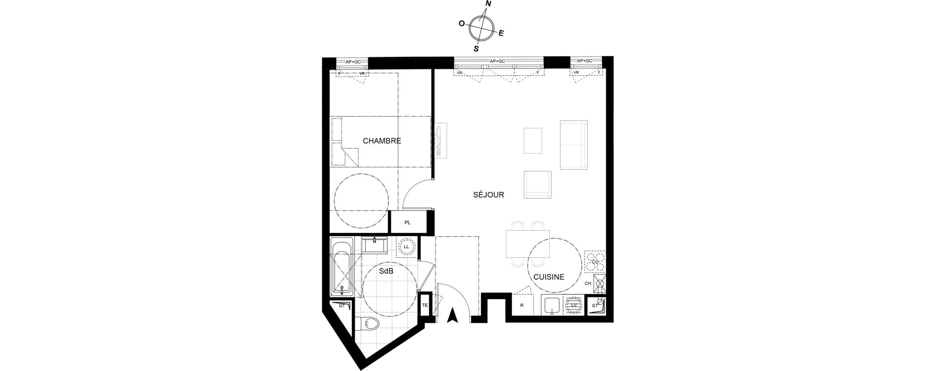 Appartement T2 de 51,01 m2 &agrave; Chennevi&egrave;res-Sur-Marne Centre