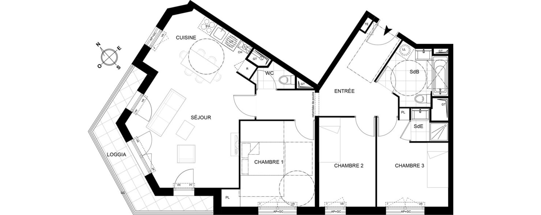 Appartement T4 de 82,39 m2 &agrave; Chennevi&egrave;res-Sur-Marne Centre