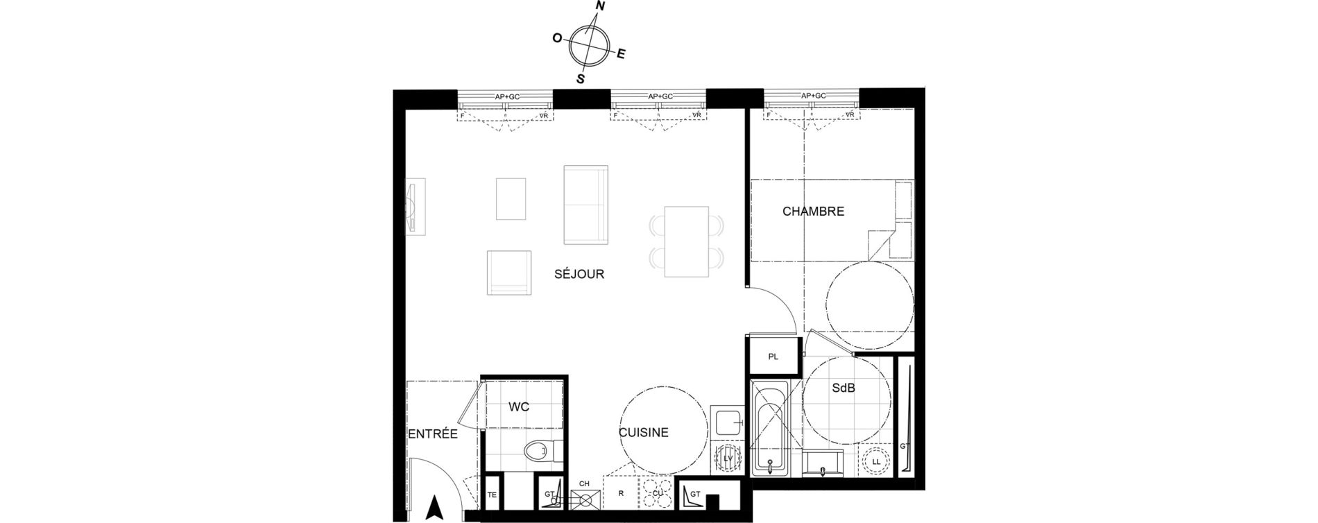 Appartement T2 de 55,02 m2 &agrave; Chennevi&egrave;res-Sur-Marne Centre