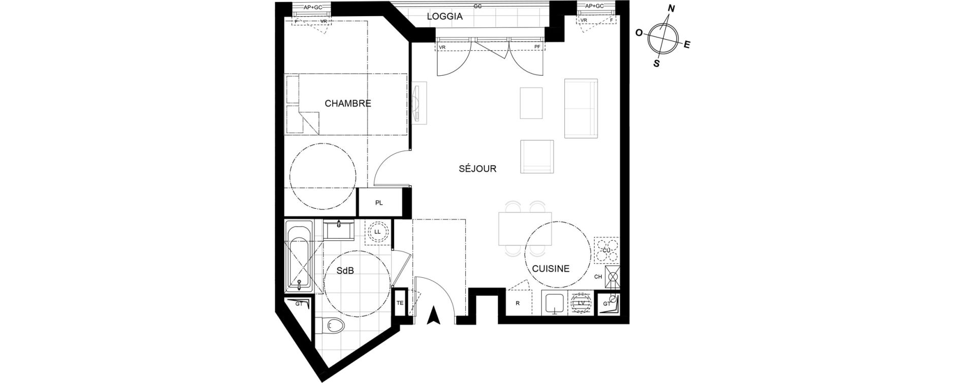 Appartement T2 de 48,96 m2 &agrave; Chennevi&egrave;res-Sur-Marne Centre