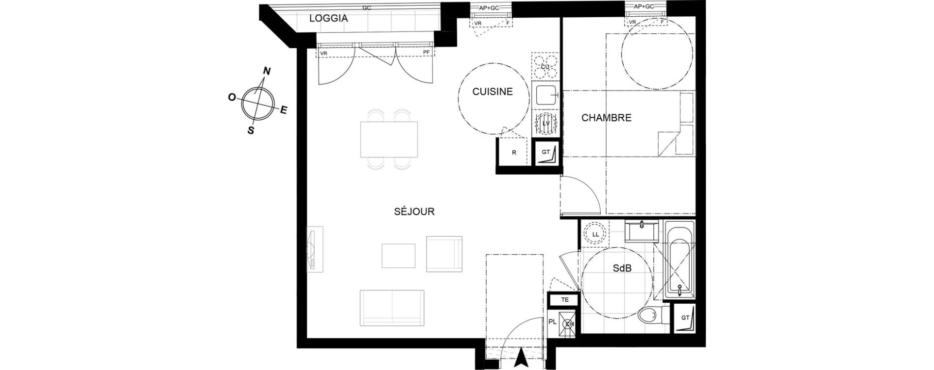Appartement T2 de 52,45 m2 &agrave; Chennevi&egrave;res-Sur-Marne Centre
