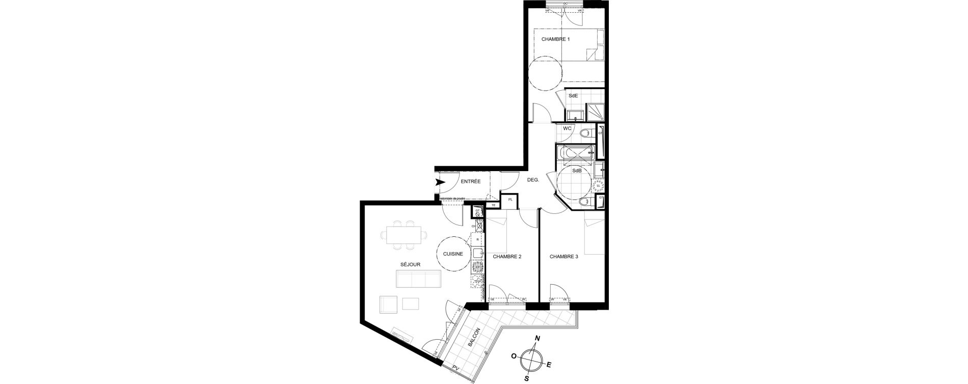 Appartement T4 de 82,52 m2 &agrave; Chennevi&egrave;res-Sur-Marne Centre