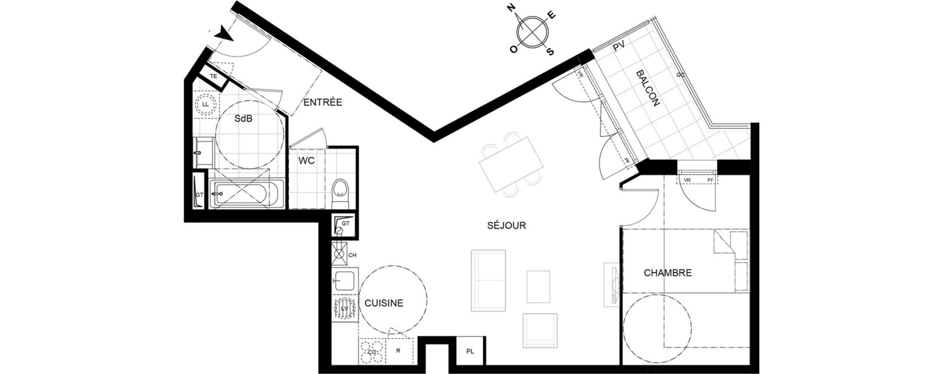 Appartement T2 de 57,82 m2 &agrave; Chennevi&egrave;res-Sur-Marne Centre