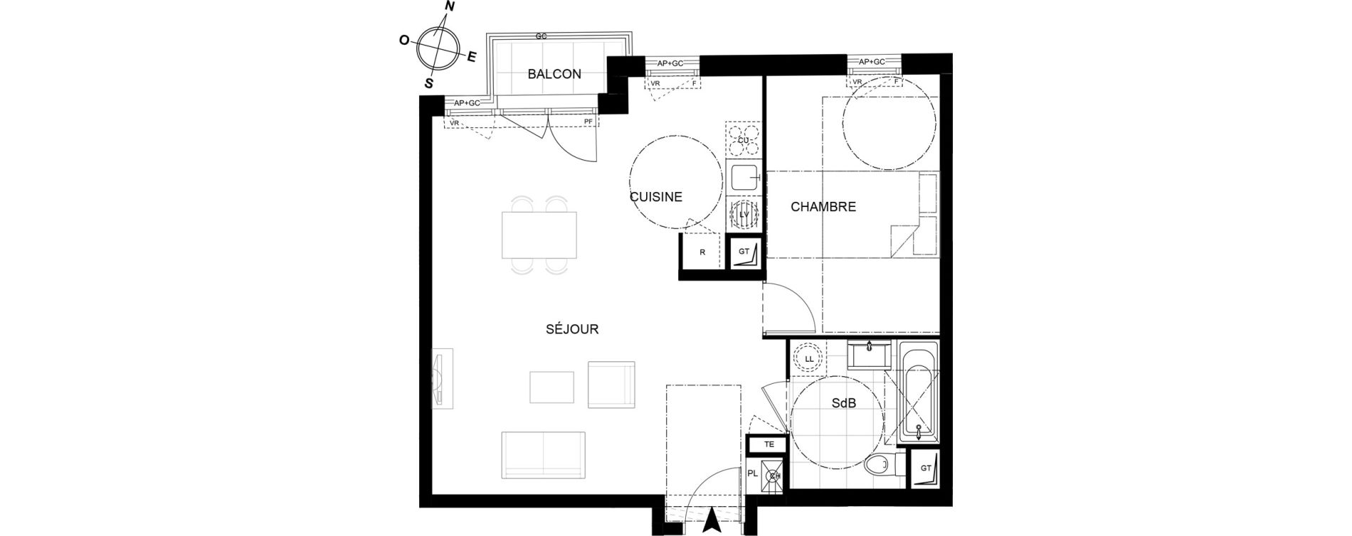 Appartement T2 de 52,45 m2 &agrave; Chennevi&egrave;res-Sur-Marne Centre