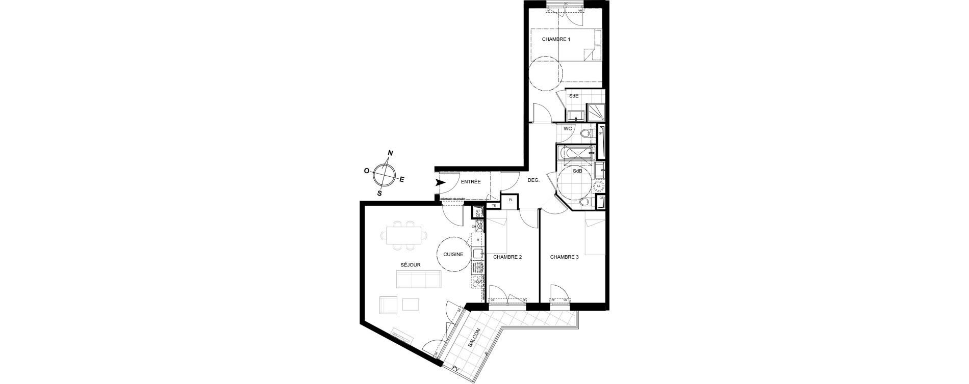 Appartement T4 de 82,03 m2 &agrave; Chennevi&egrave;res-Sur-Marne Centre