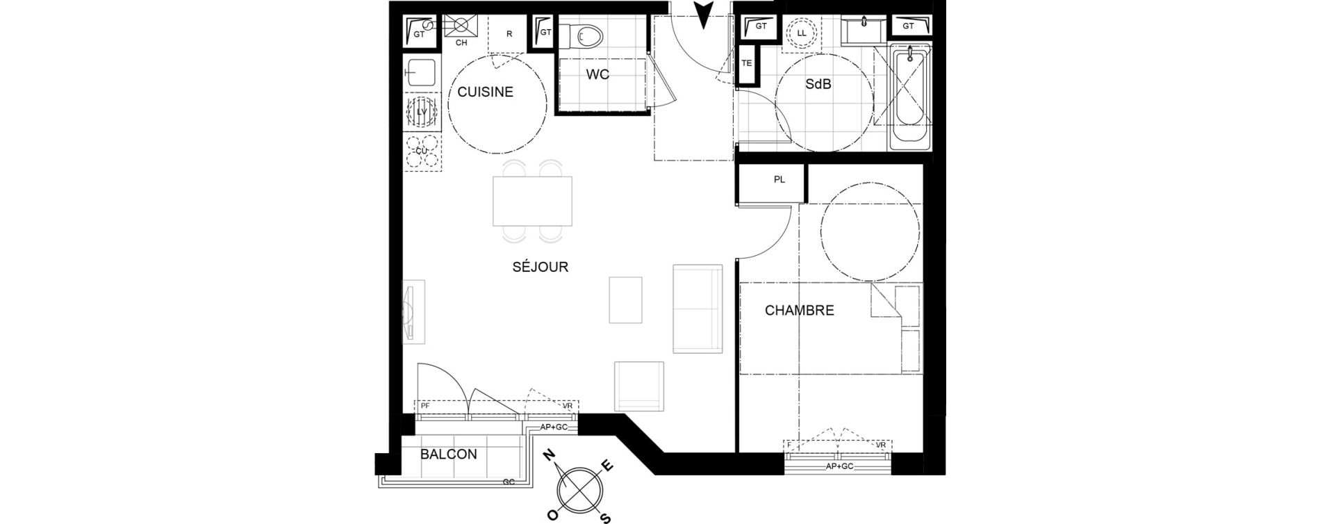 Appartement T2 de 49,00 m2 &agrave; Chennevi&egrave;res-Sur-Marne Centre