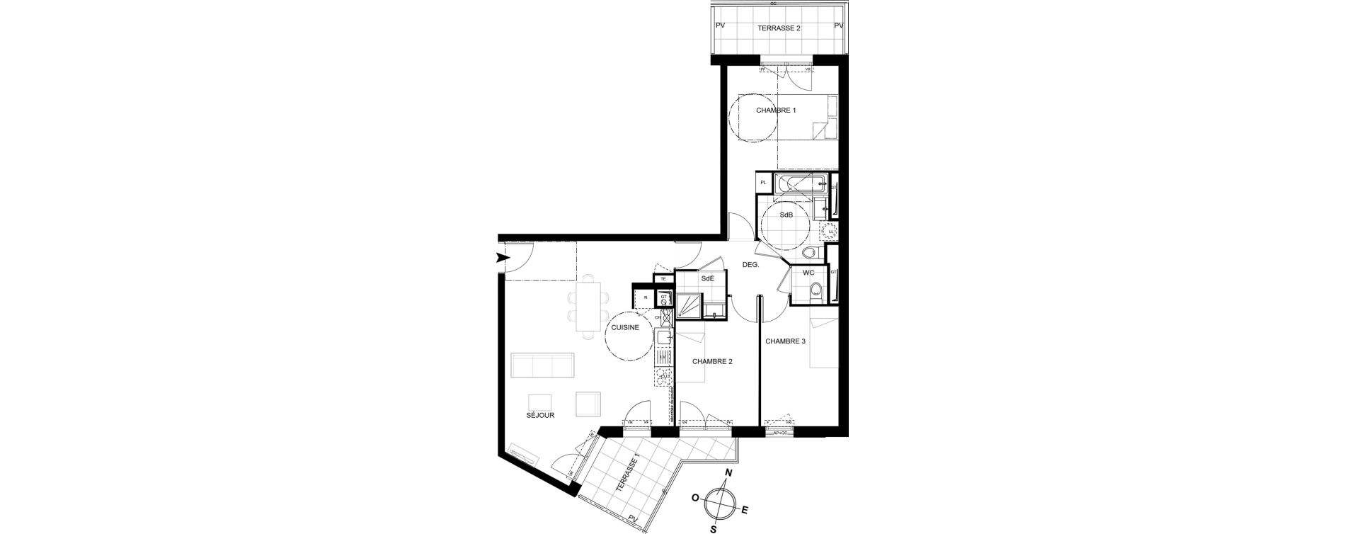 Appartement T4 de 78,27 m2 &agrave; Chennevi&egrave;res-Sur-Marne Centre