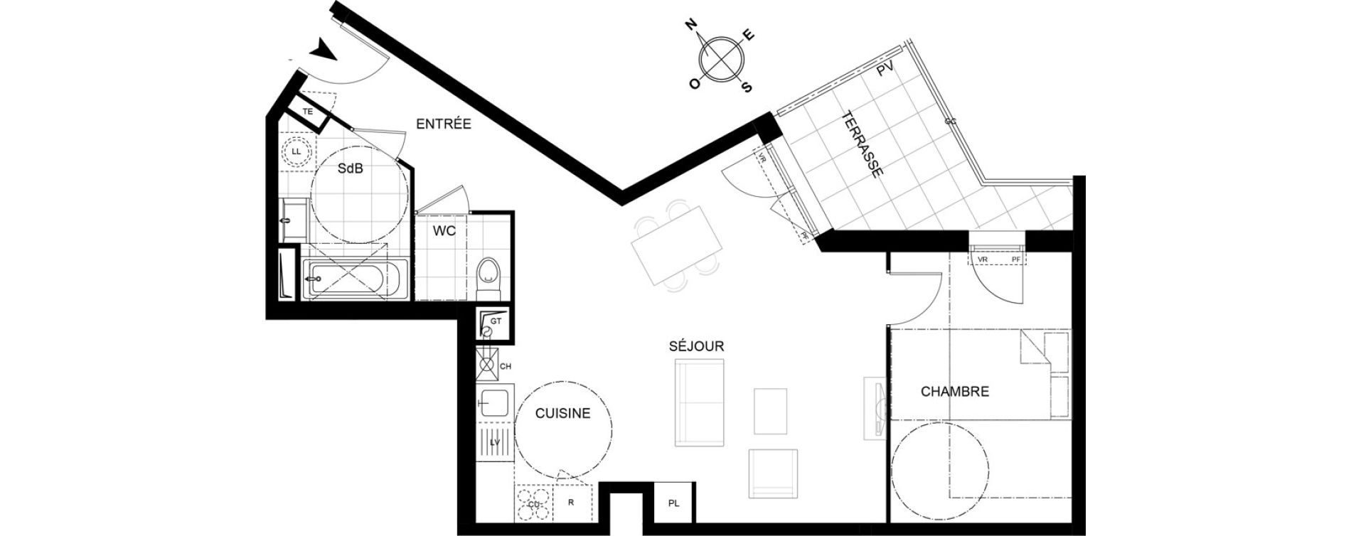 Appartement T2 de 54,70 m2 &agrave; Chennevi&egrave;res-Sur-Marne Centre