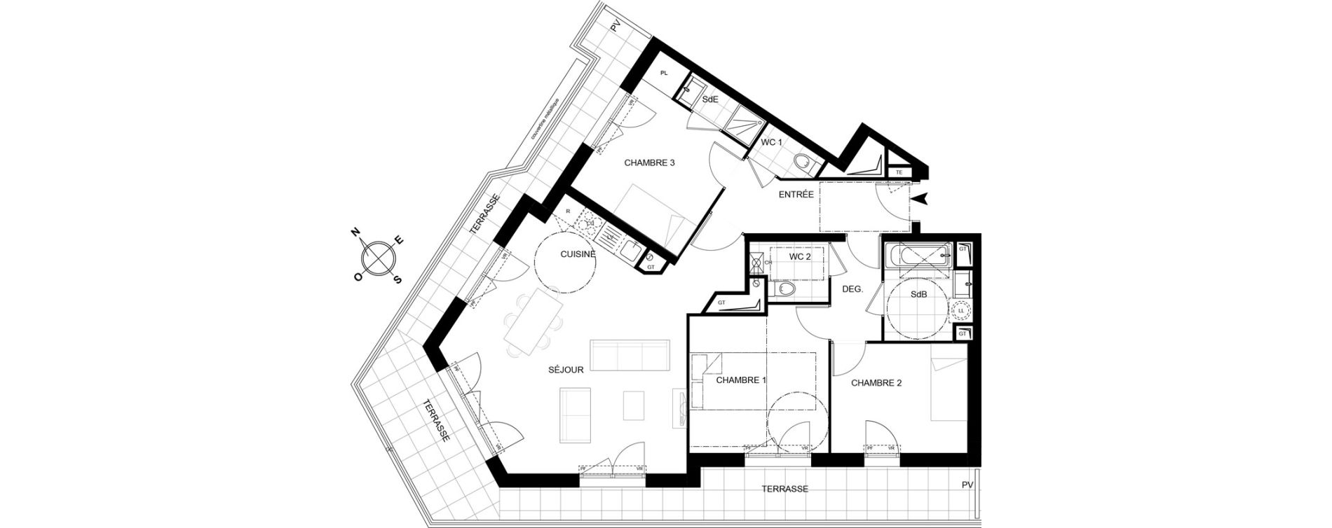 Appartement T4 de 85,37 m2 &agrave; Chennevi&egrave;res-Sur-Marne Centre