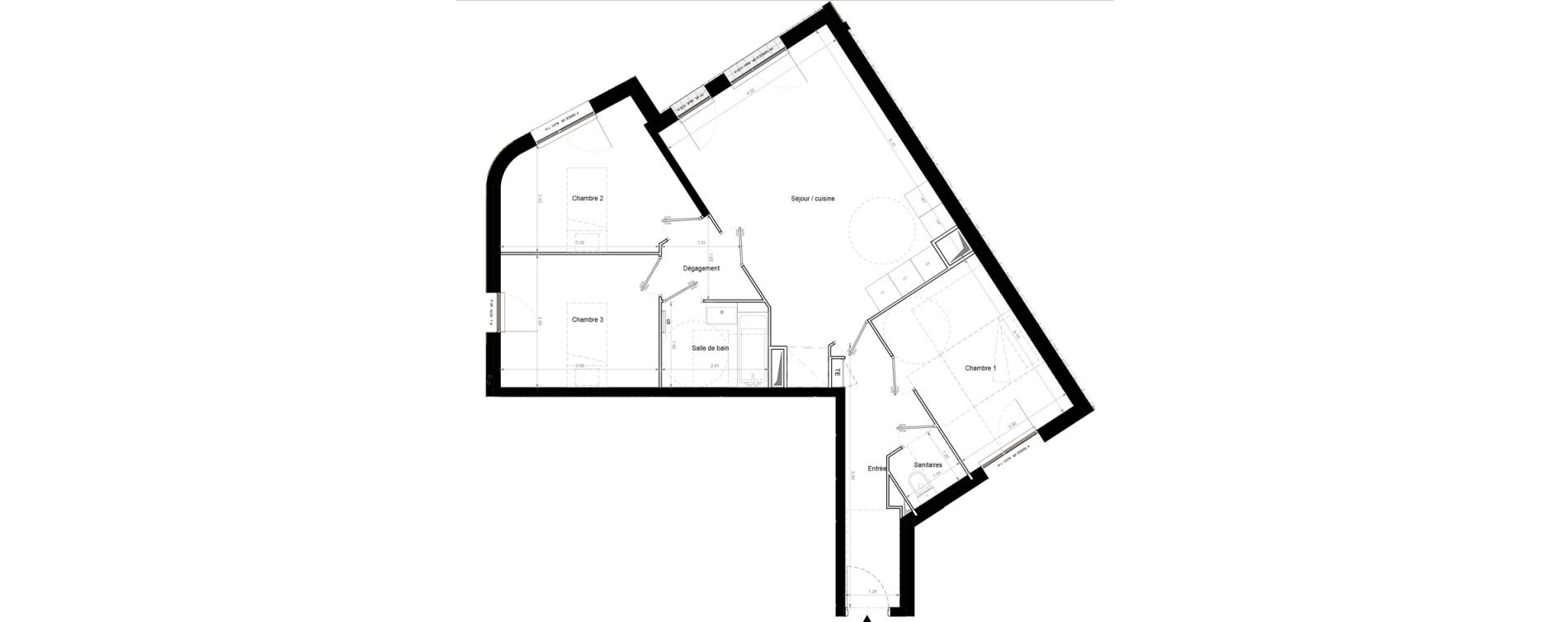 Appartement T4 de 78,70 m2 &agrave; Chennevi&egrave;res-Sur-Marne Pince vent
