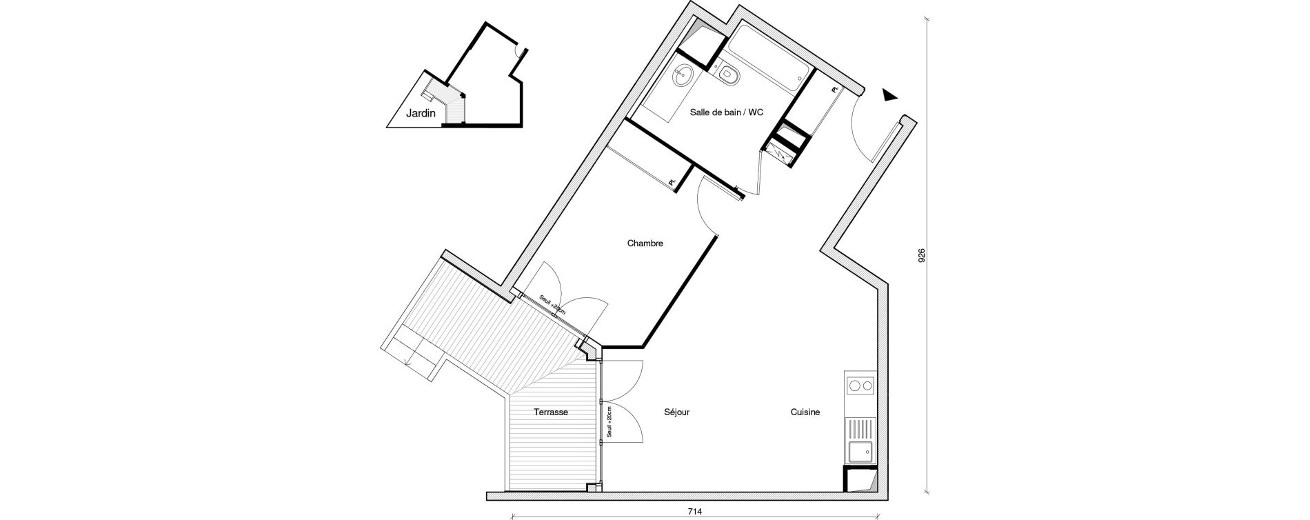 Appartement T2 de 45,16 m2 &agrave; Chennevi&egrave;res-Sur-Marne Paris - chennevi&egrave;res