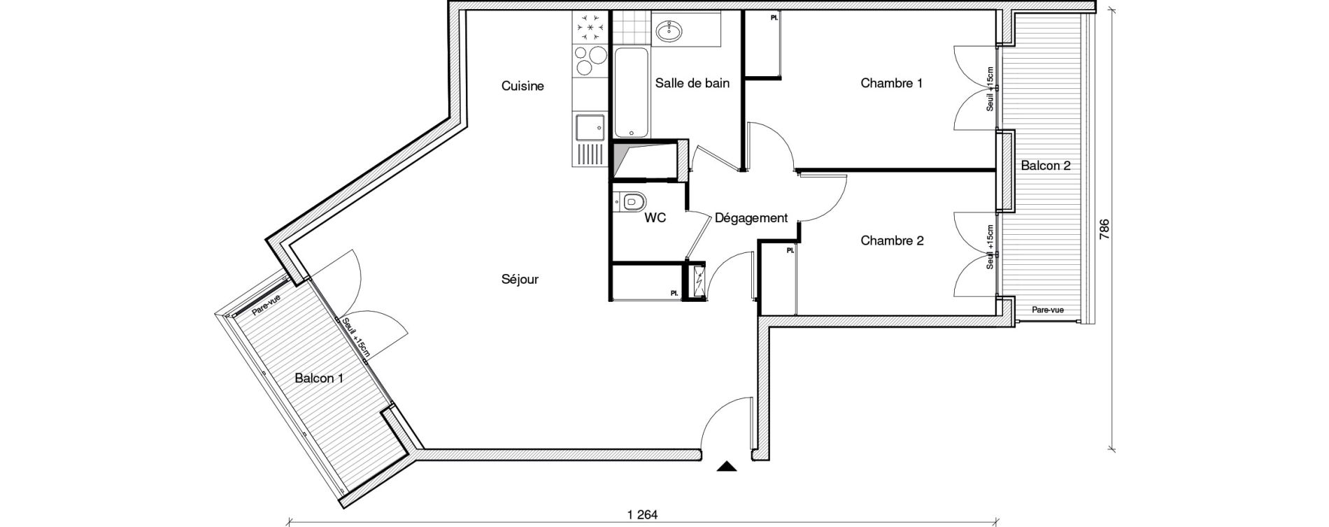 Appartement T3 de 72,31 m2 &agrave; Chennevi&egrave;res-Sur-Marne Paris - chennevi&egrave;res