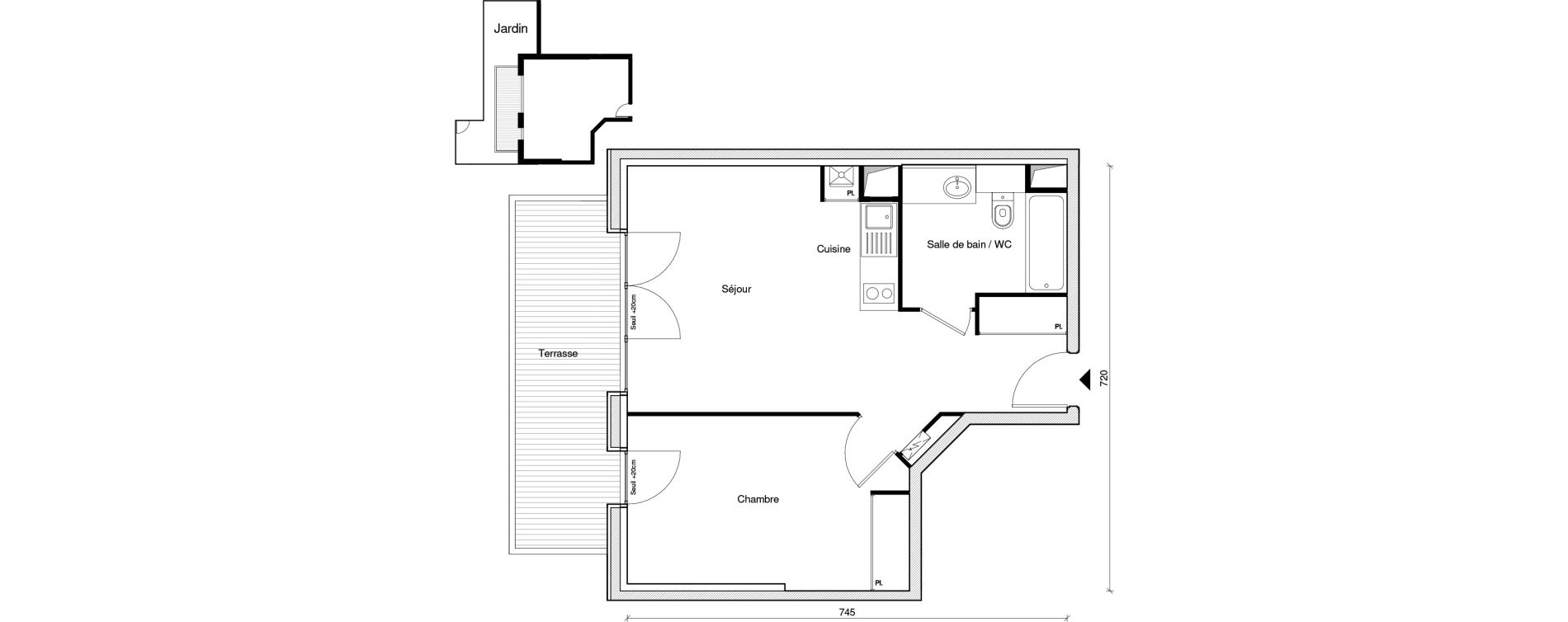 Appartement T2 de 44,07 m2 &agrave; Chennevi&egrave;res-Sur-Marne Paris - chennevi&egrave;res