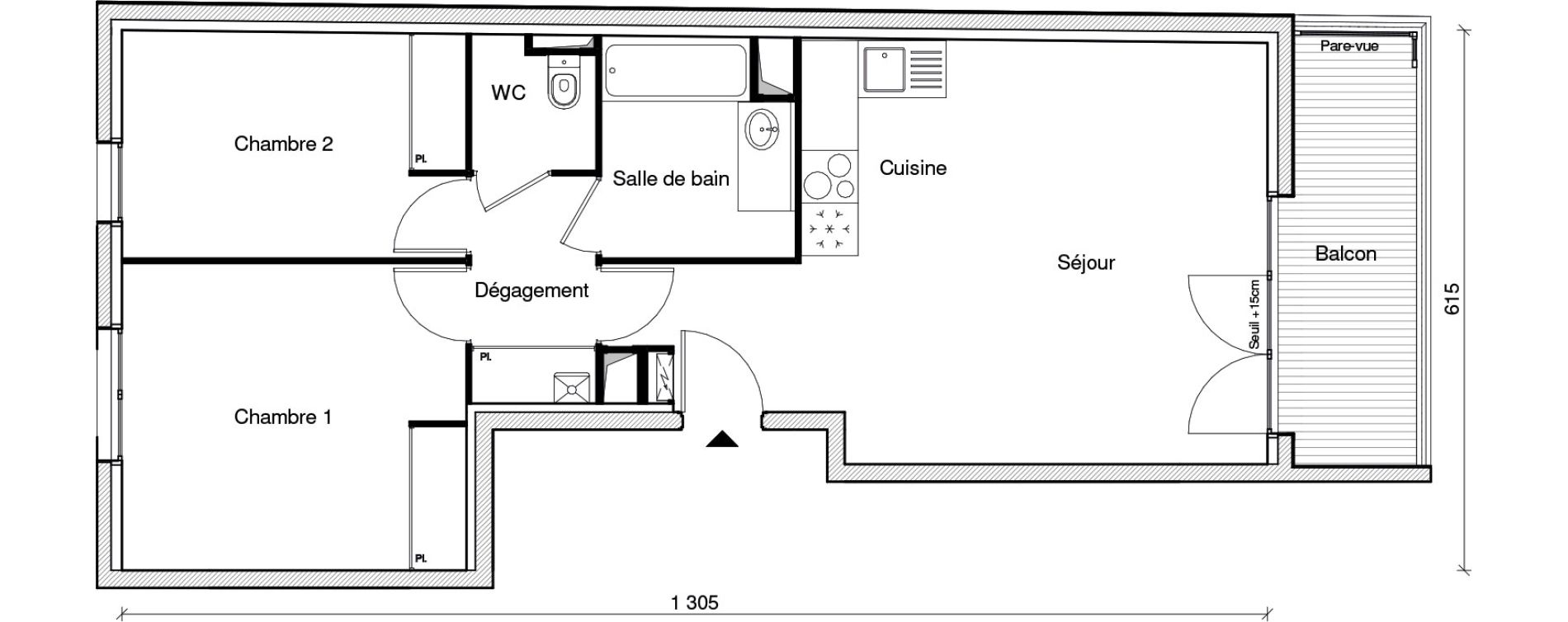 Appartement T3 de 63,43 m2 &agrave; Chennevi&egrave;res-Sur-Marne Paris - chennevi&egrave;res