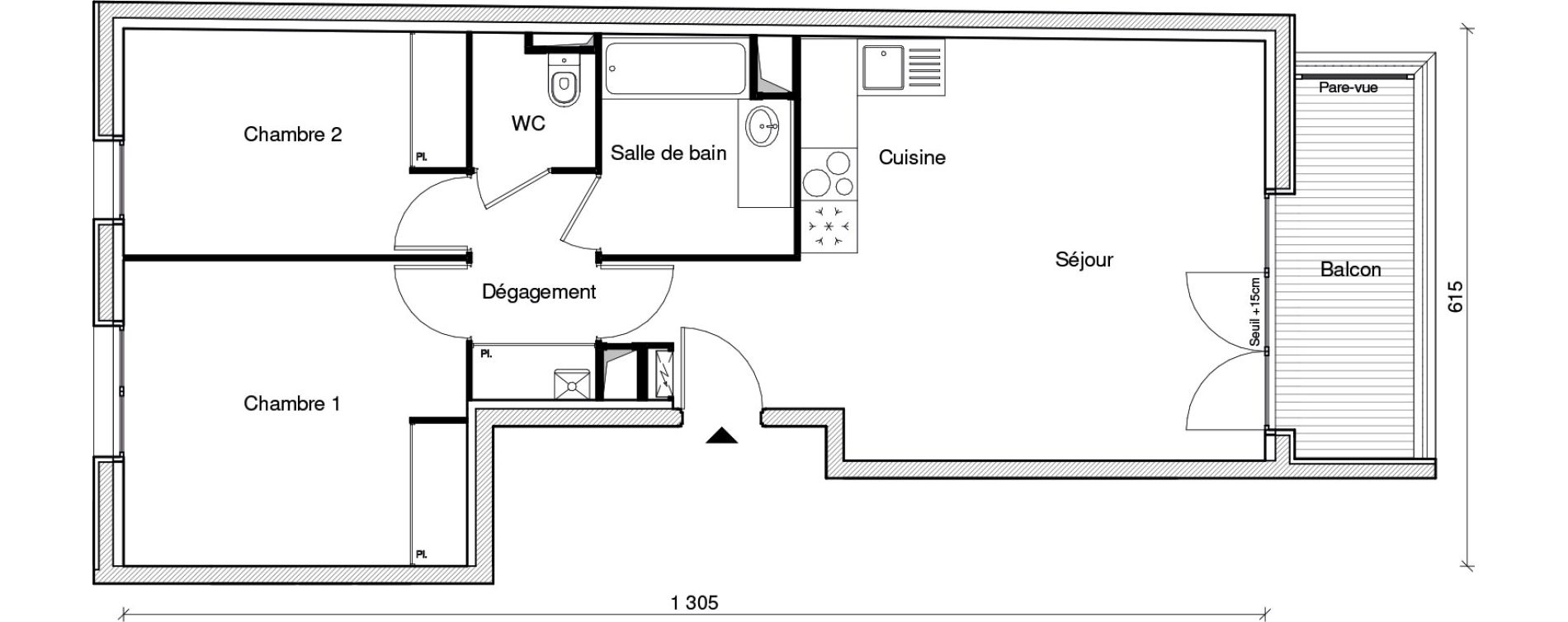 Appartement T3 de 63,43 m2 &agrave; Chennevi&egrave;res-Sur-Marne Paris - chennevi&egrave;res
