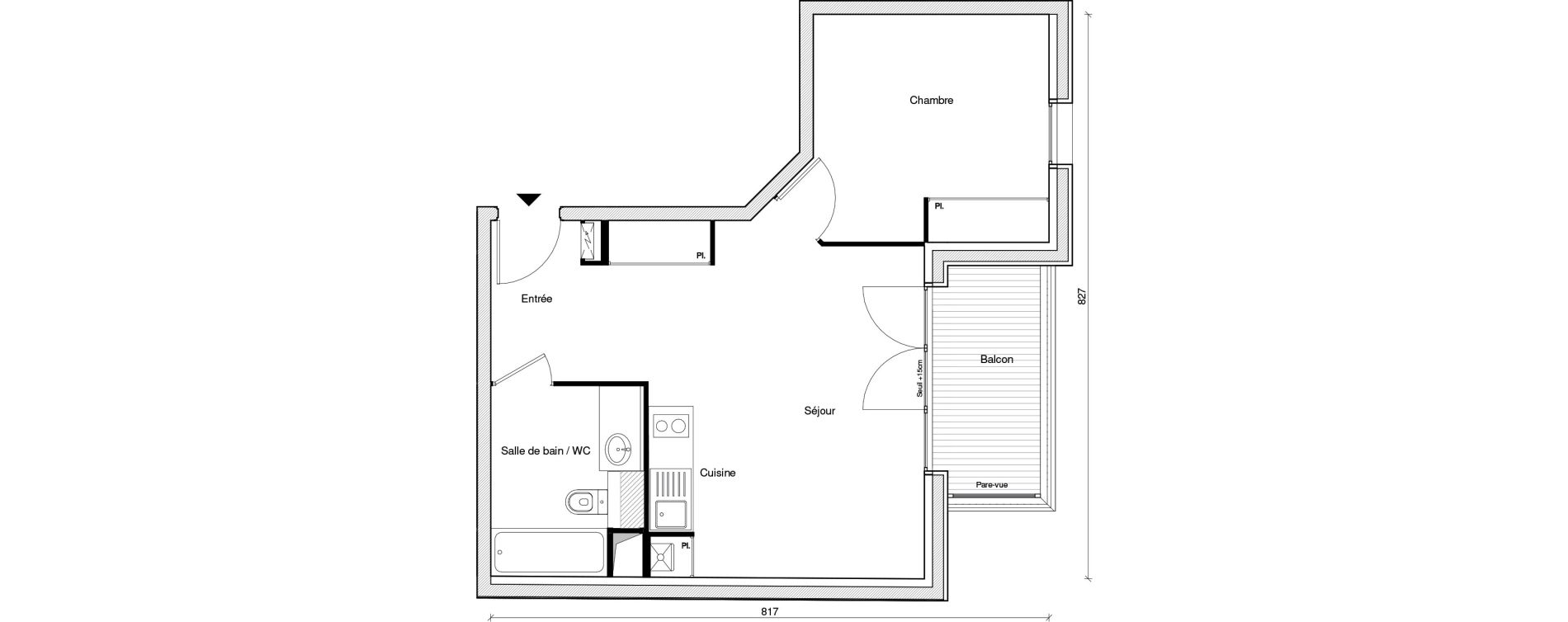 Appartement T2 de 43,47 m2 &agrave; Chennevi&egrave;res-Sur-Marne Paris - chennevi&egrave;res