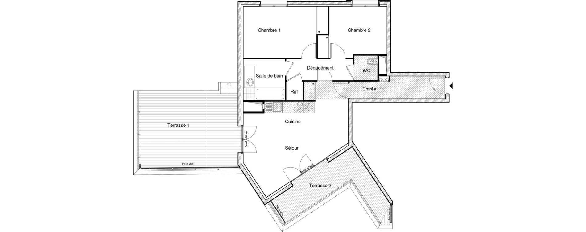 Appartement T3 de 68,83 m2 &agrave; Chennevi&egrave;res-Sur-Marne Paris - chennevi&egrave;res