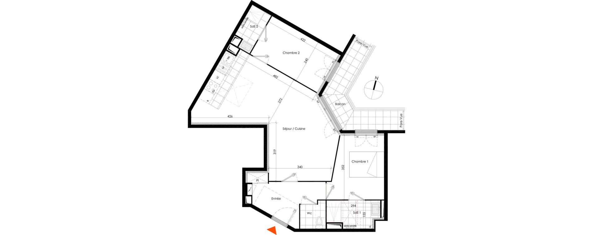 Appartement T3 de 67,10 m2 &agrave; Chennevi&egrave;res-Sur-Marne Centre