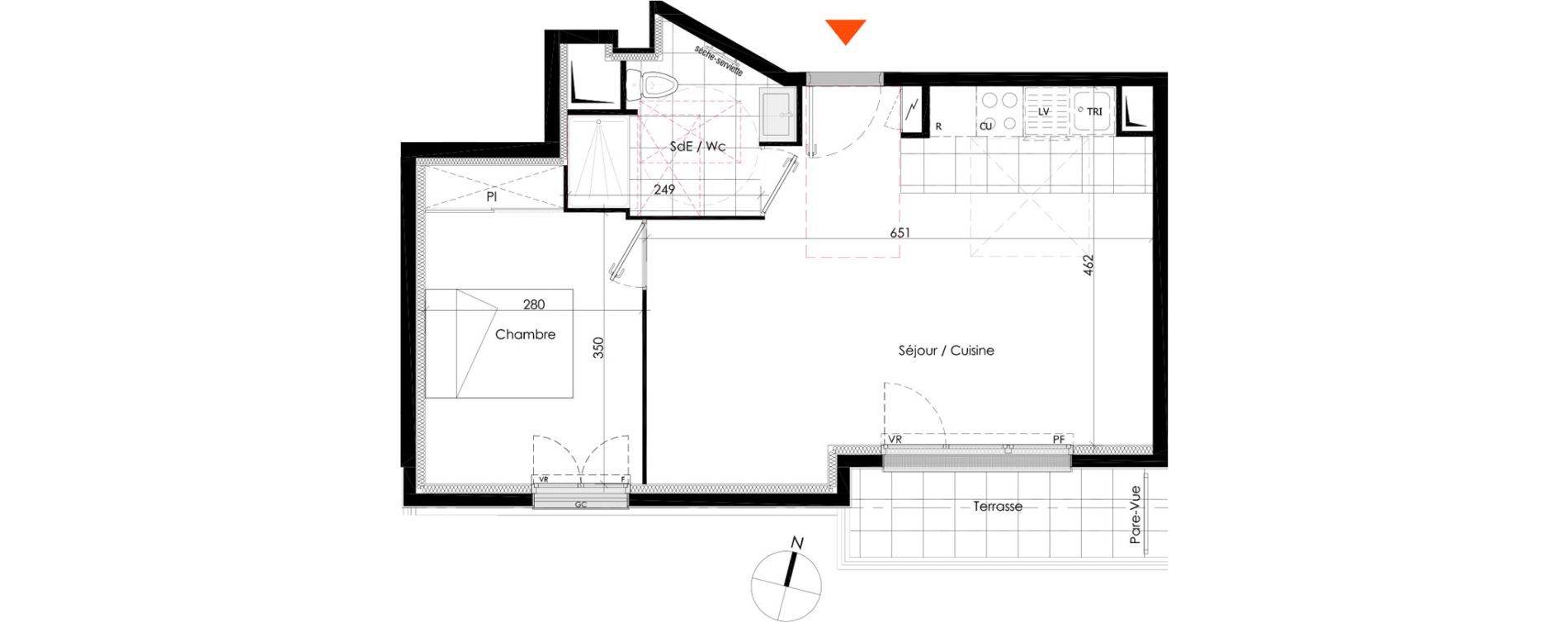 Appartement T2 de 43,50 m2 &agrave; Chennevi&egrave;res-Sur-Marne Centre
