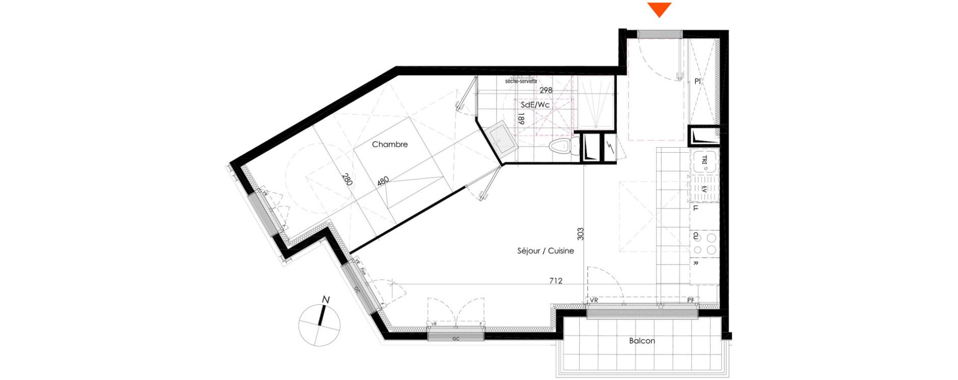 Appartement T2 de 45,35 m2 &agrave; Chennevi&egrave;res-Sur-Marne Centre