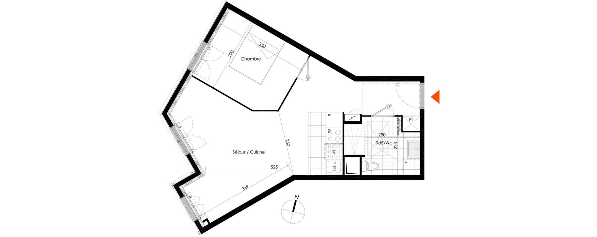 Appartement T2 de 43,65 m2 &agrave; Chennevi&egrave;res-Sur-Marne Centre