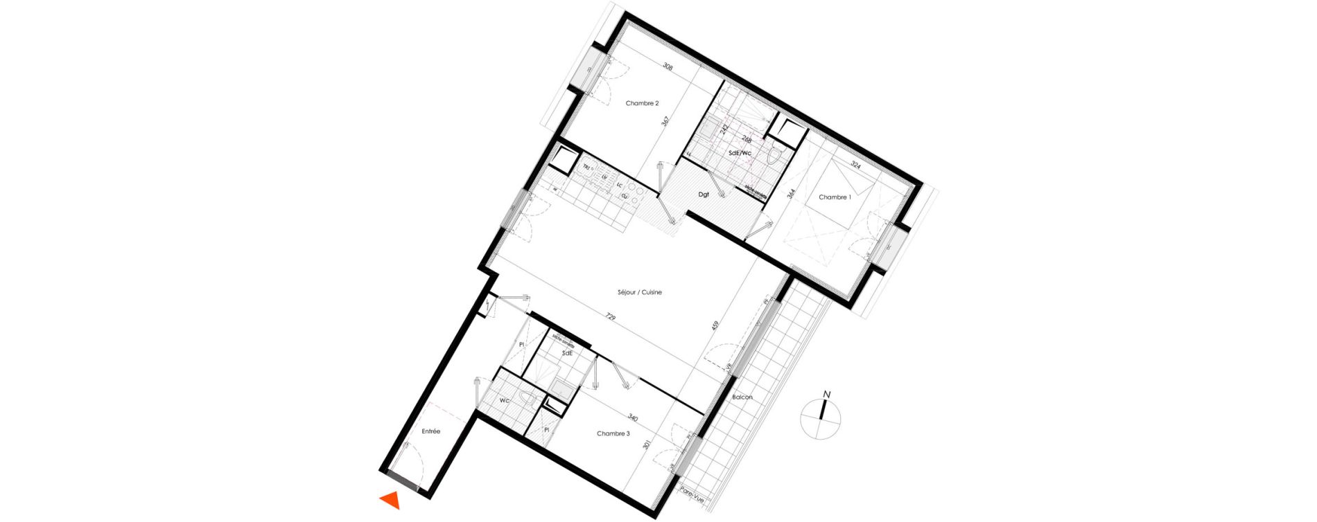 Appartement T4 de 88,35 m2 &agrave; Chennevi&egrave;res-Sur-Marne Centre