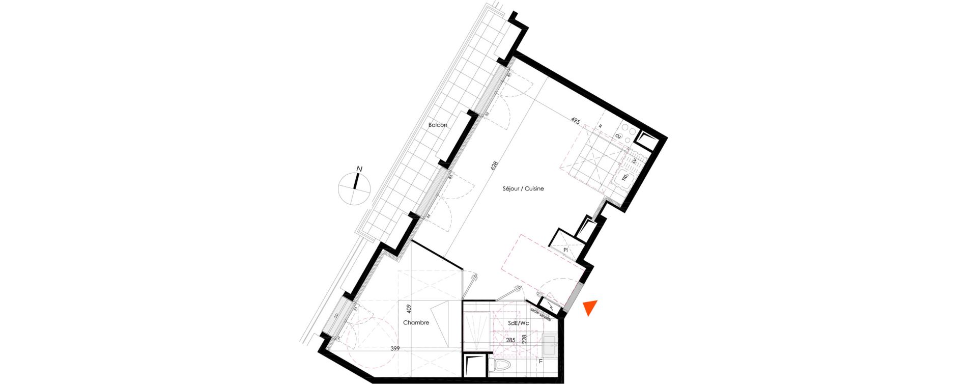 Appartement T2 de 47,15 m2 &agrave; Chennevi&egrave;res-Sur-Marne Centre
