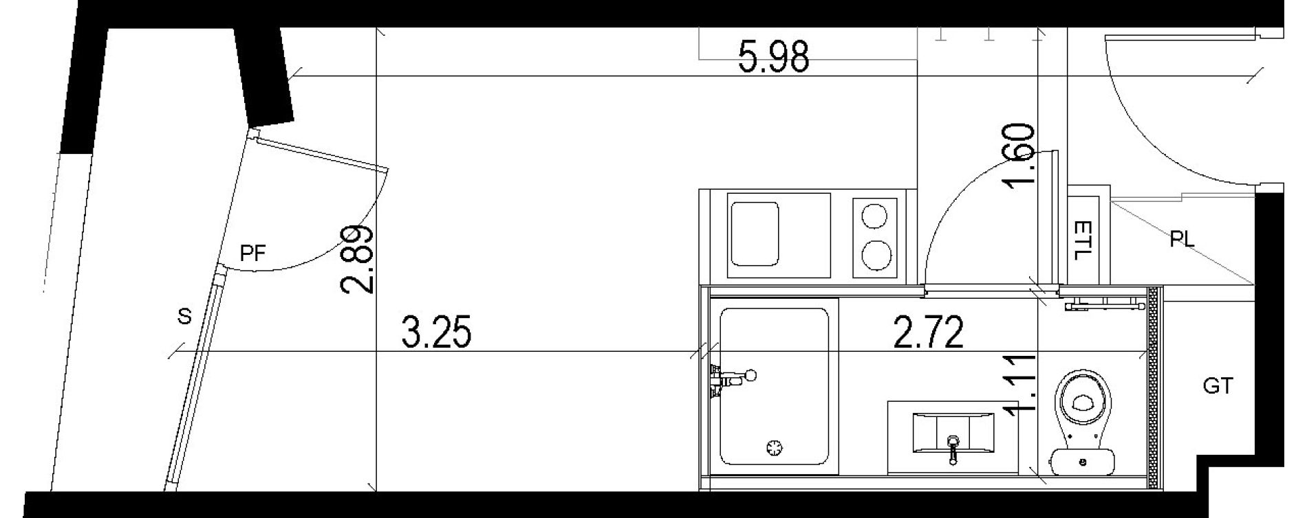 Appartement T1 de 16,69 m2 &agrave; Chevilly-Larue Triangle des meuniers