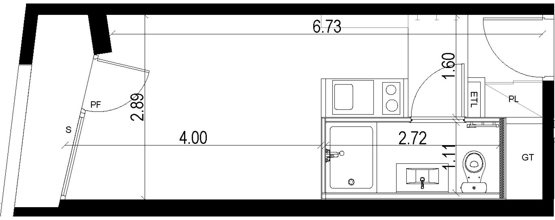 Appartement T1 de 18,86 m2 &agrave; Chevilly-Larue Triangle des meuniers