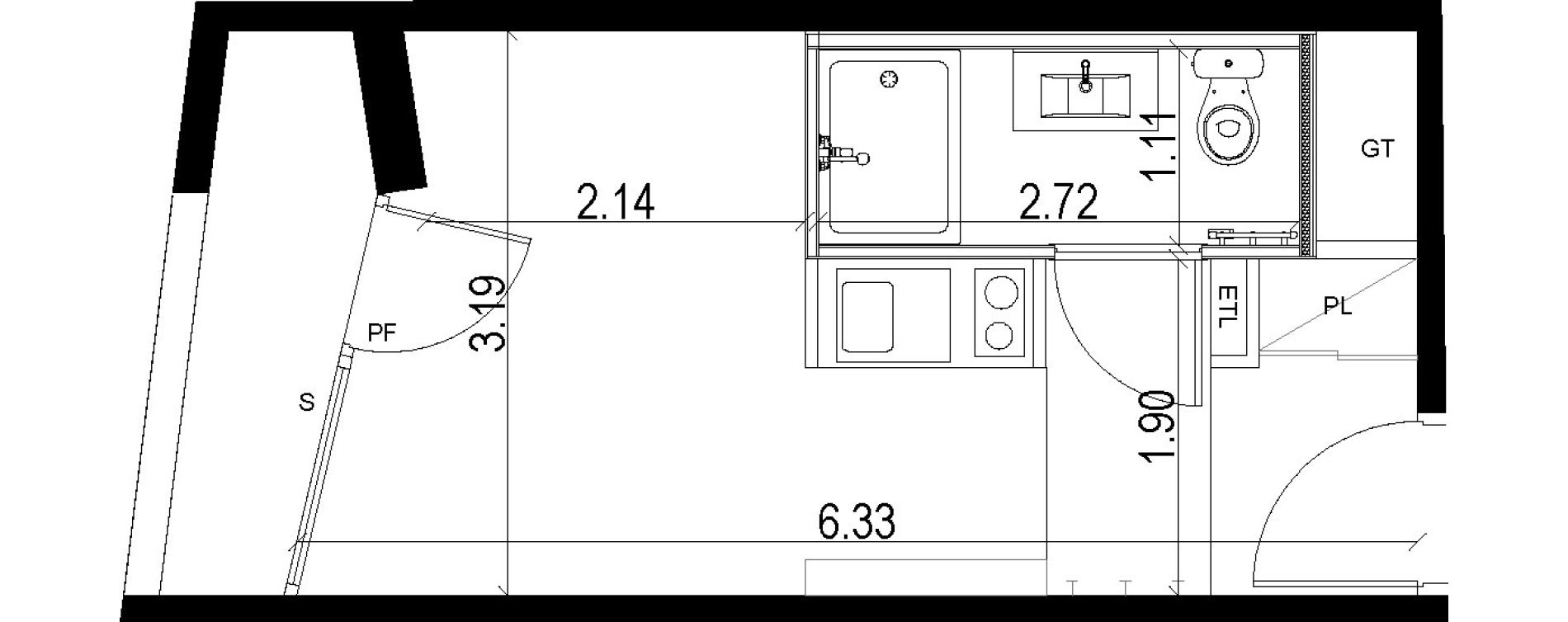 Appartement T1 de 17,31 m2 &agrave; Chevilly-Larue Triangle des meuniers