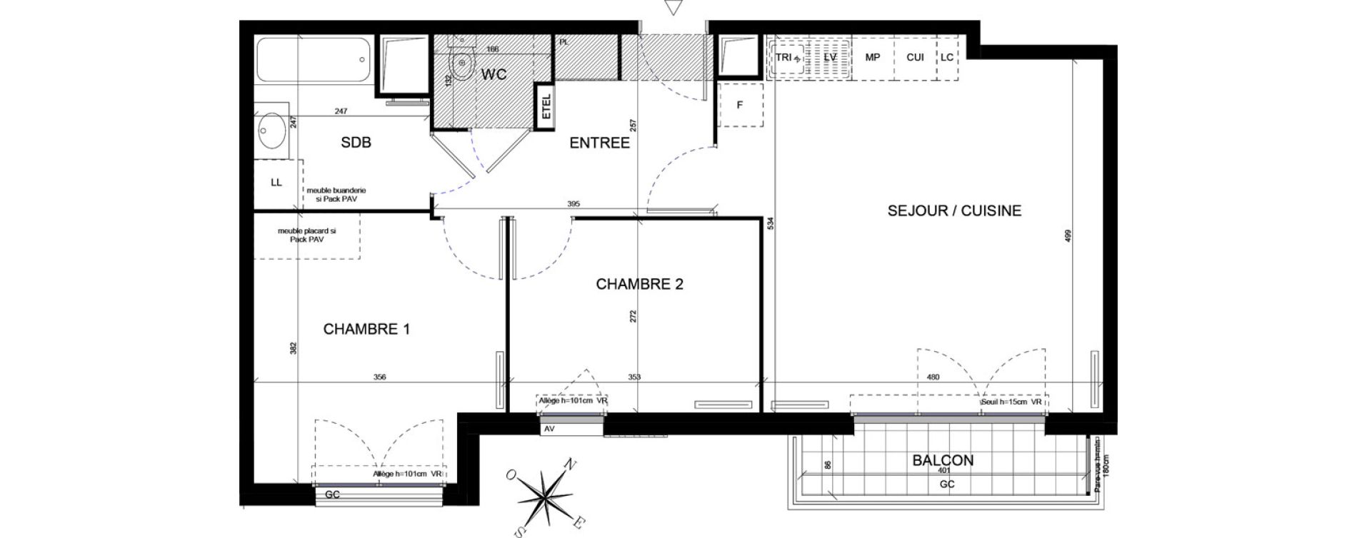 Appartement T3 de 63,87 m2 &agrave; Chevilly-Larue Bretagne