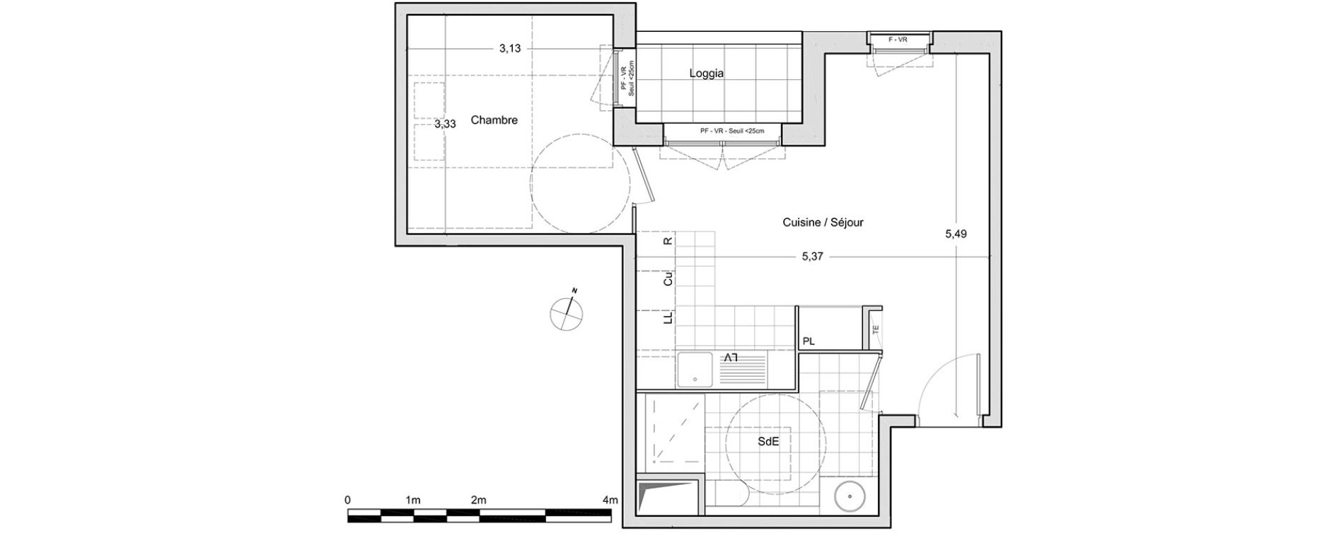 Appartement T2 de 40,70 m2 &agrave; Chevilly-Larue Centre