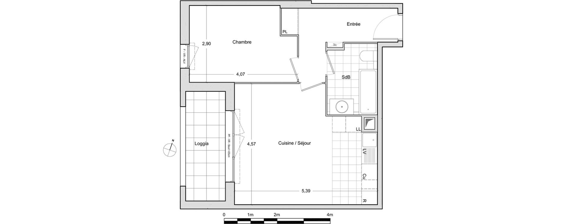 Appartement T2 de 44,90 m2 &agrave; Chevilly-Larue Centre