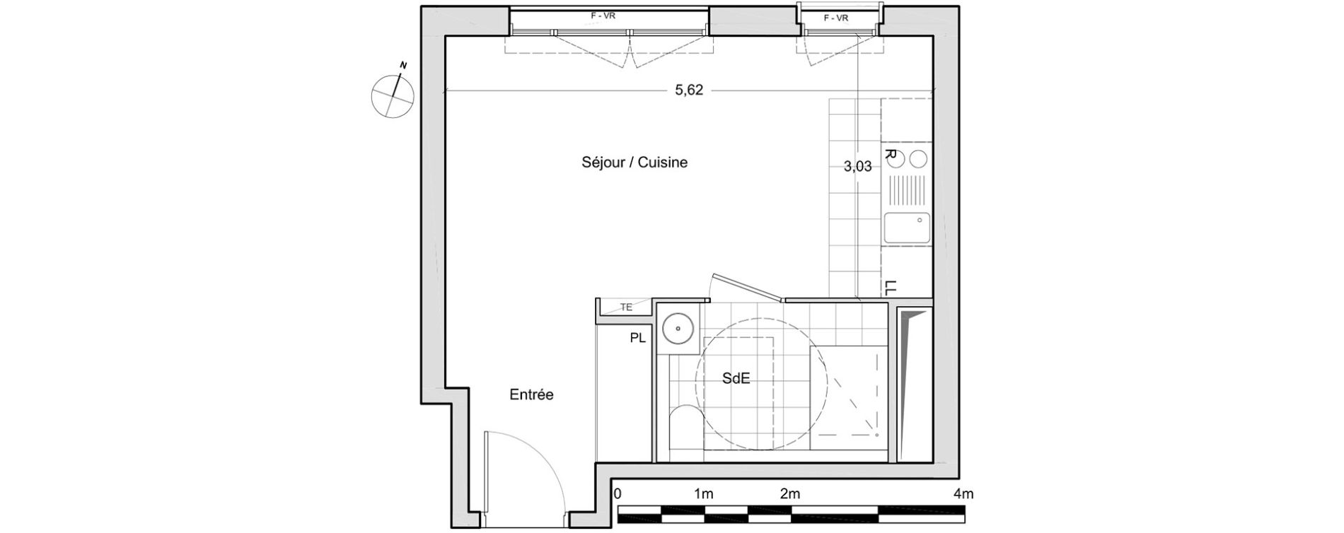 Appartement T1 de 26,80 m2 &agrave; Chevilly-Larue Centre