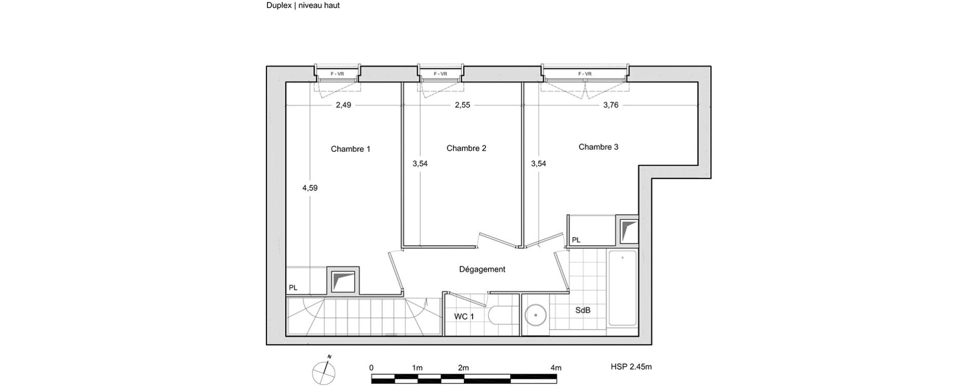 Duplex T4 de 76,40 m2 &agrave; Chevilly-Larue Centre