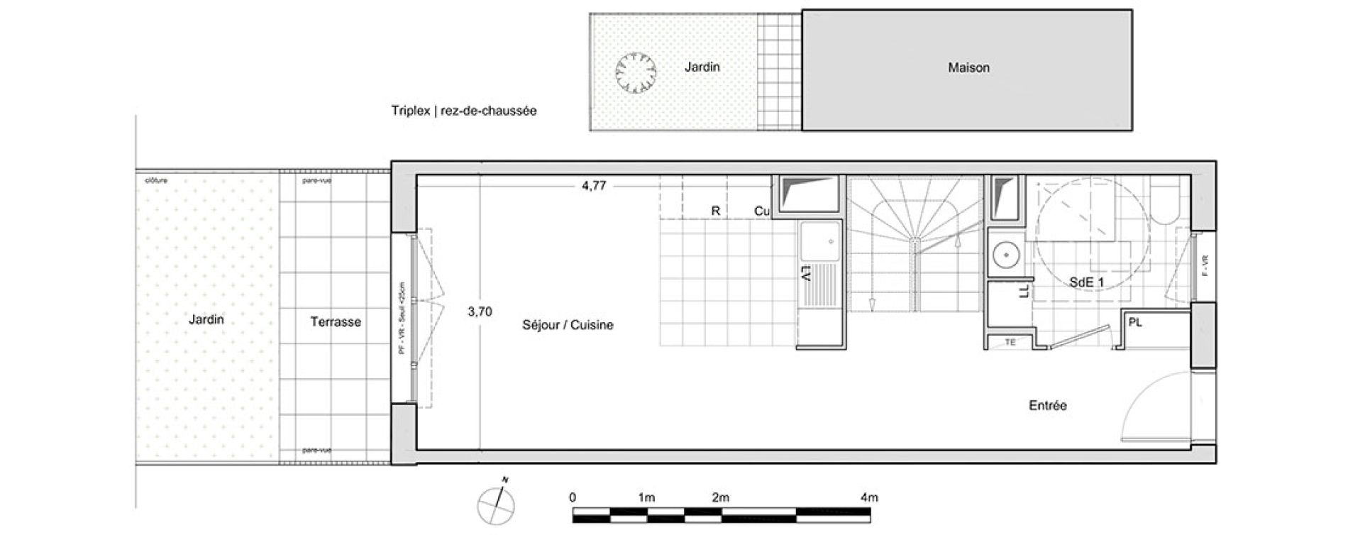 Duplex T4 de 87,20 m2 &agrave; Chevilly-Larue Centre