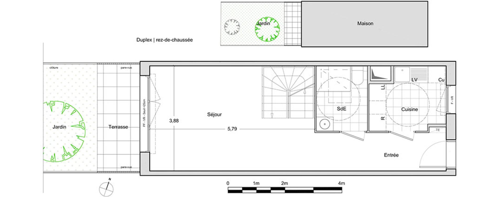 Duplex T3 de 69,40 m2 &agrave; Chevilly-Larue Centre