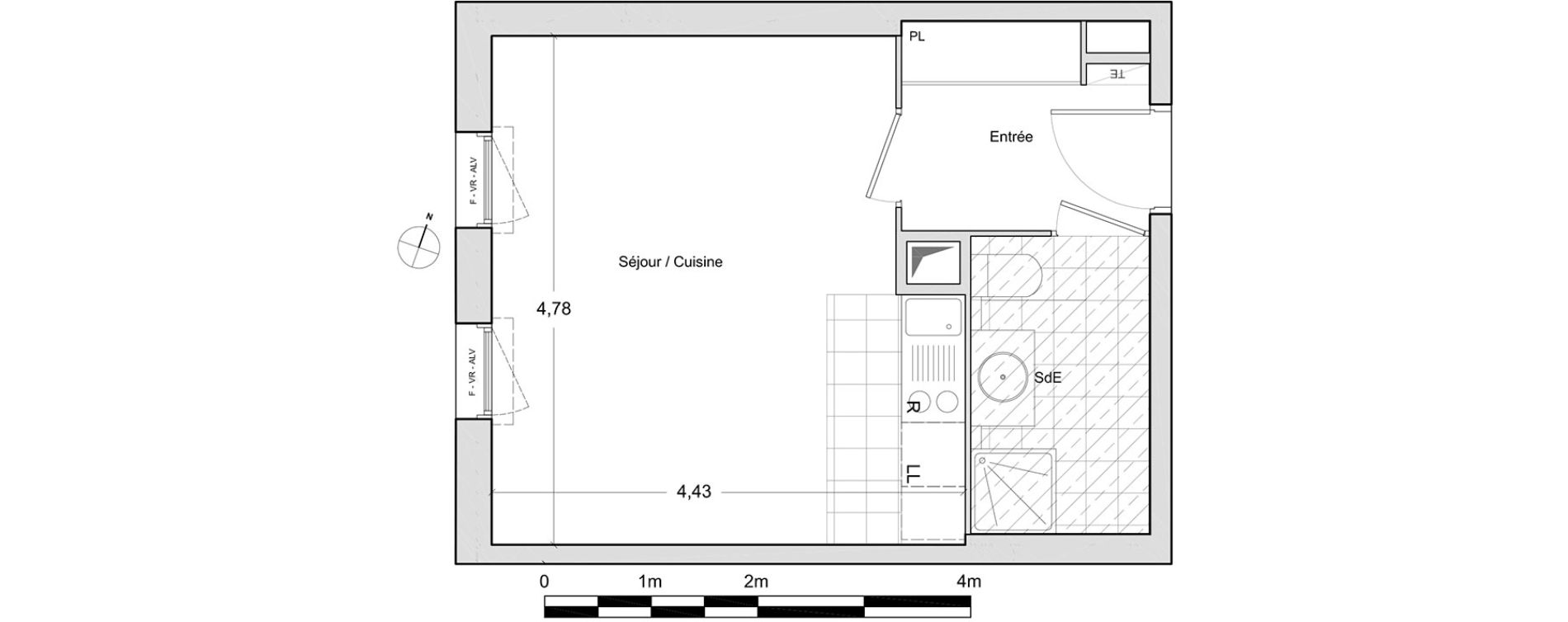 Appartement T1 de 28,60 m2 &agrave; Chevilly-Larue Centre