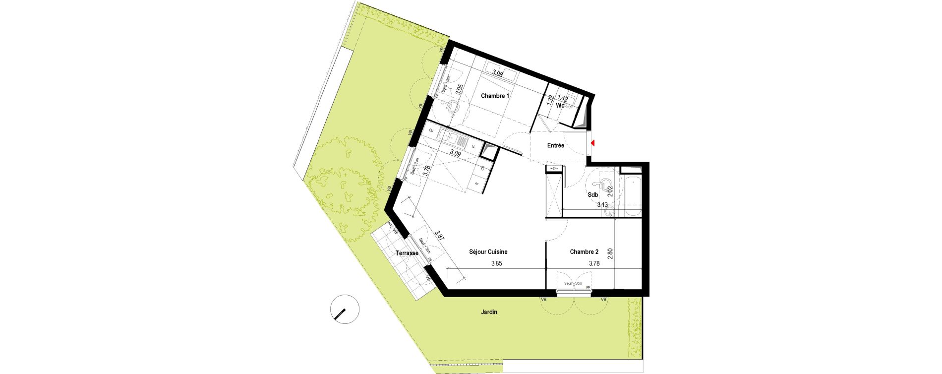 Appartement T3 de 65,71 m2 &agrave; Chevilly-Larue Centre