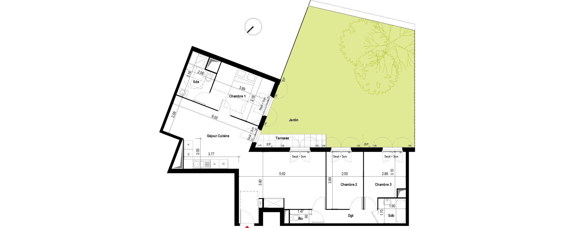Appartement T4 de 90,21 m2 &agrave; Chevilly-Larue Centre